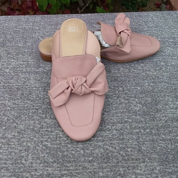 Nordstroms BP Mules Pale Pink "Maddy" Bow Mules Slip-on Mules 9.5M - Picture 2 of 11